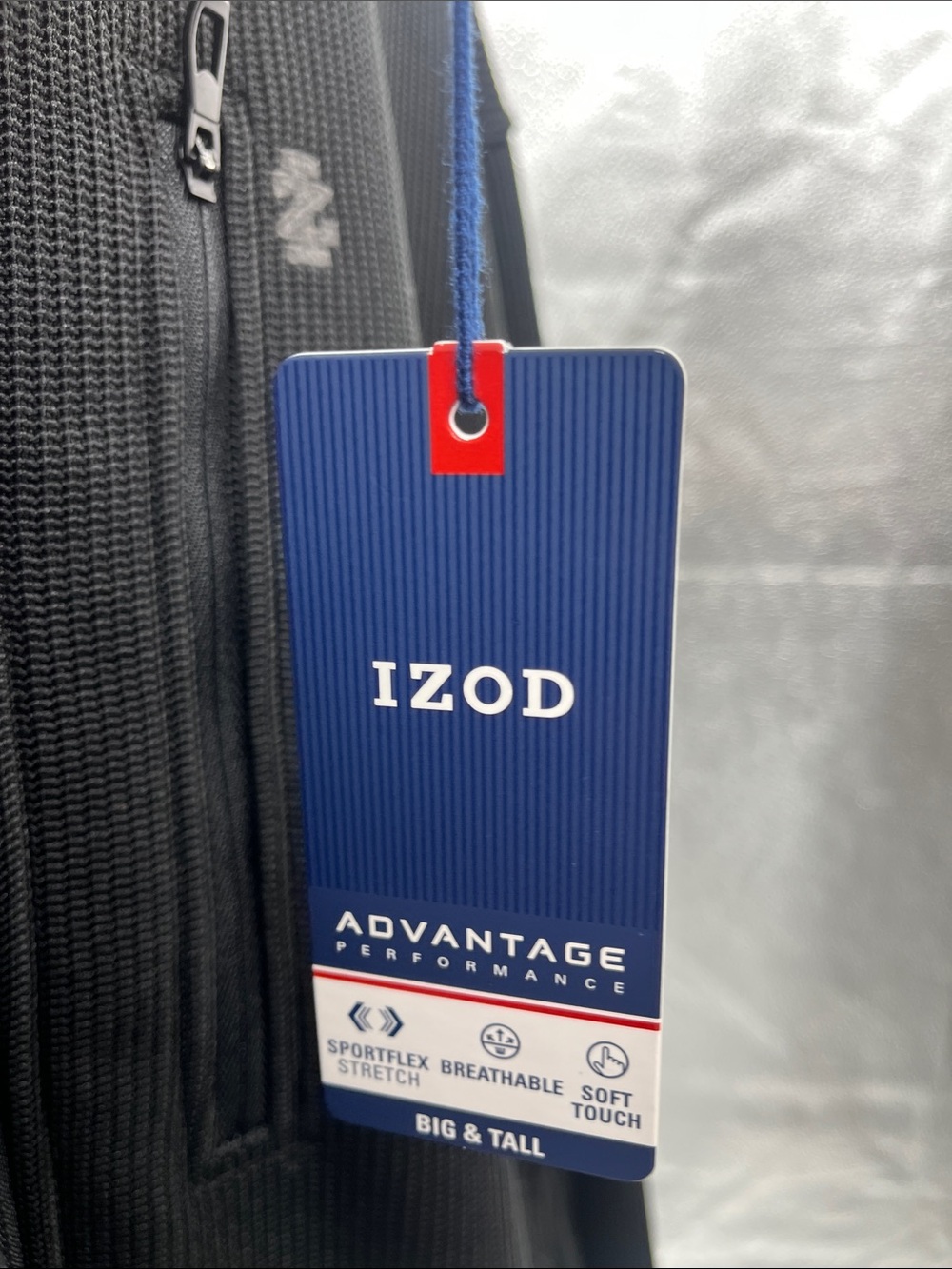 Izod Black Full-Zip Ribbed Jacket - Picture 3 of 4